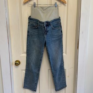 Cropped maternity jeans